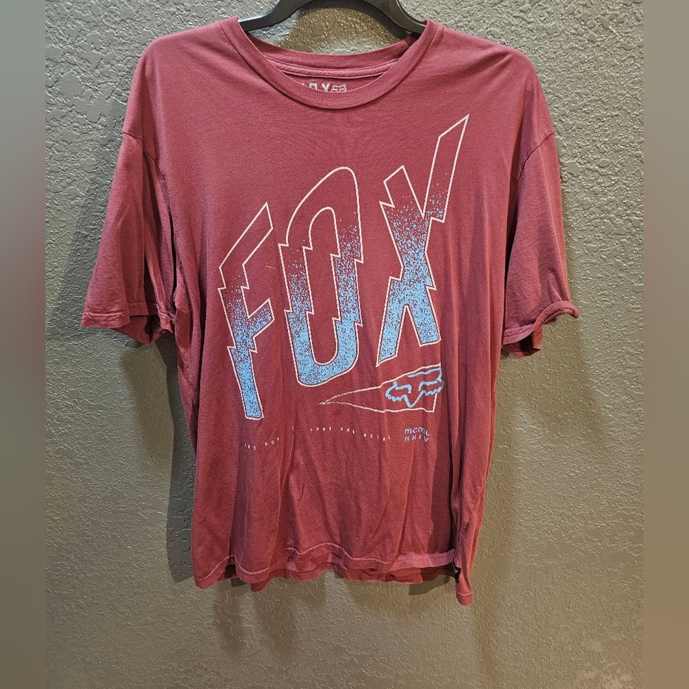 Fox Vintage Red Tee with White Graphic